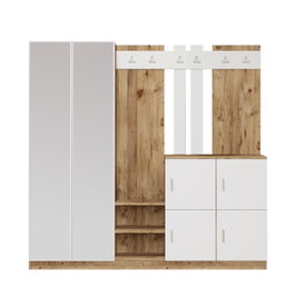 Hanah Home Dd9-Aw Recibidor de Entrada Moderno Pino Atlántico y Blanco 187.2x180x37.5cm