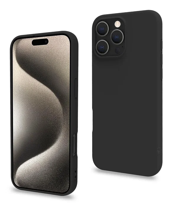 Celly CROMO1081BK Funda para iPhone 16 Pro Max 17.5 cm (6.9") Negro - Resistente a Golpes, Microfibra y TPU