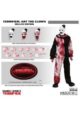 Mezco Toyz Figura Art The Clown Terrifier One:12 Collective (18 cm) de Edición de Lujo con Accesorios