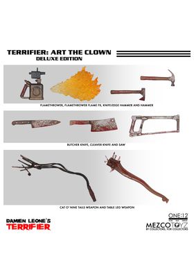 Mezco Toyz Figura Art The Clown Terrifier One:12 Collective (18 cm) de Edición de Lujo con Accesorios