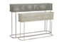DKD Home Decor Set de 2 Maceteros de Metal Envejecido Gris y Blanco