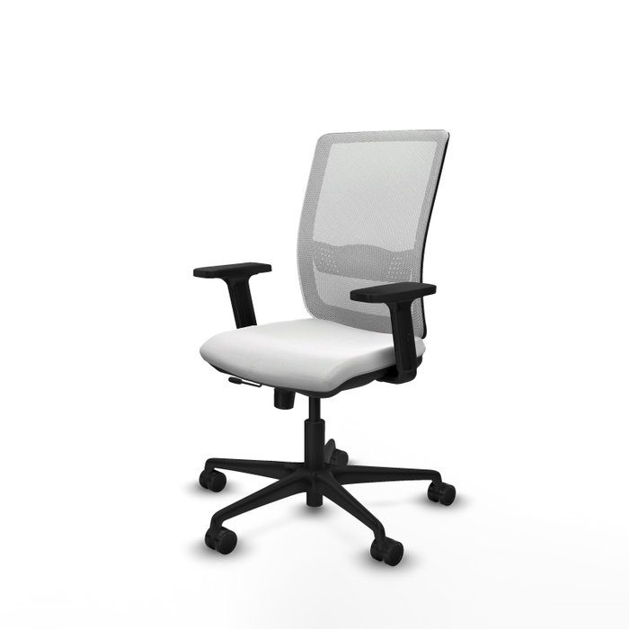 PIQUERAS Y CRESPO Silla de oficina Haches, Blanco, Mecanismo Sincro/Traslack, Brazos 2D