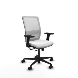 PIQUERAS Y CRESPO Silla de oficina Haches, Blanco, Mecanismo Sincro/Traslack, Brazos 2D