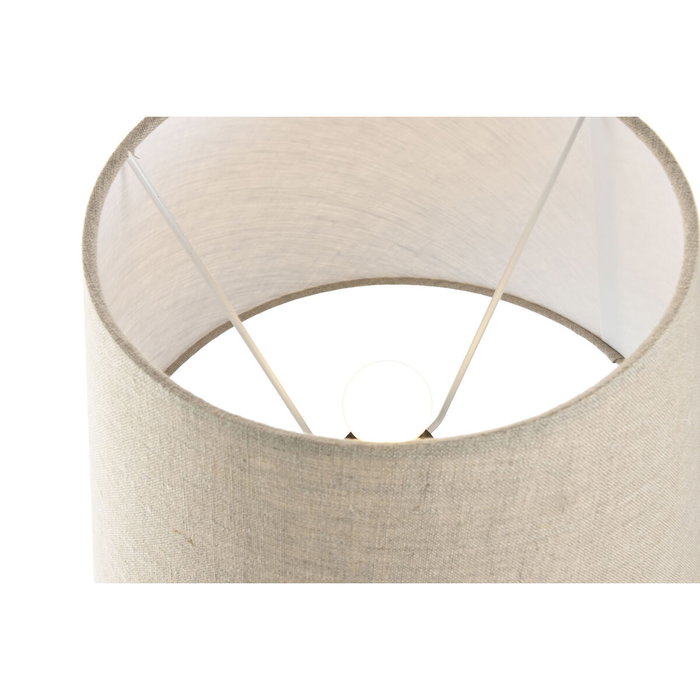 DKD Home Decor Lámpara de Sobremesa de Latón y Ratán Natural