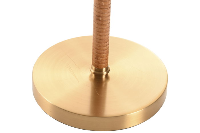 DKD Home Decor Lampara Sobremesa India lamps 1c25 Laton Ratan Natural Dorado Beige 35 x 77 x 255 cm