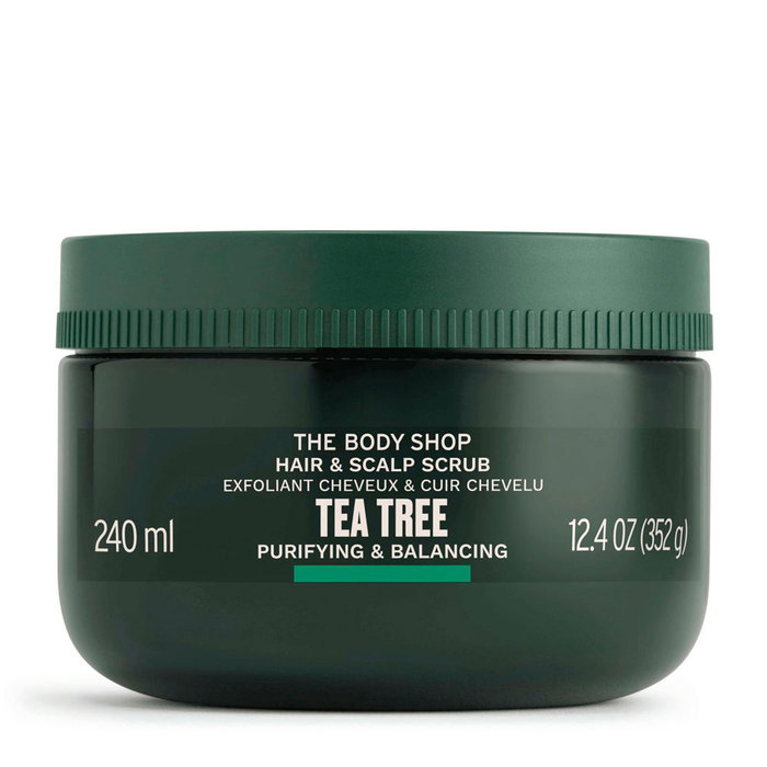 The Body Shop Exfoliante para Cabello y Cuero Cabelludo Purificador de Árbol de Té - 240 ml, con Sal y Aceite de Tea Tree Ecológico, Vegano, para Cabello Graso