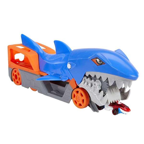 Mattel Tiburón Mastica Coches Hot Wheels Guarda y Transporta hasta 5 Coches de Juguete