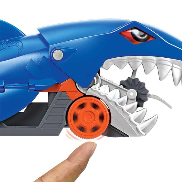 Mattel Tiburón Mastica Coches Hot Wheels Guarda y Transporta hasta 5 Coches de Juguete