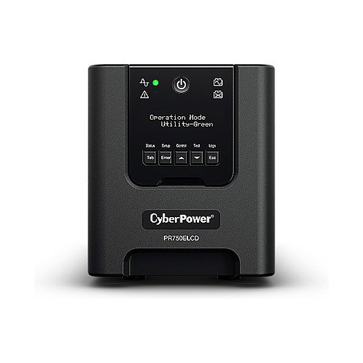CyberPower SAI UPS Professional PR750ELCDGR, 750VA/675W, Onda Sinusoidal Pura, 4 Salidas, AVR, LCD, Torre Negra, 3 Años Garantía