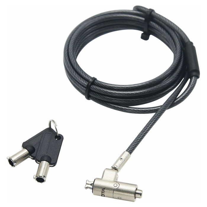 Dicota D31886 Cable de Seguridad Nano Lock Ultra Slim con Llave Kensington de 2 m, Ranura 2.5x6 mm, Negro/Plata, para Portátil Dicota D31886 Cable de Seguridad Nano Lock Ultra Slim con Llave Kensington de 2 m, Ranura 2.5x6 mm, Negro/Plata, para Portátil