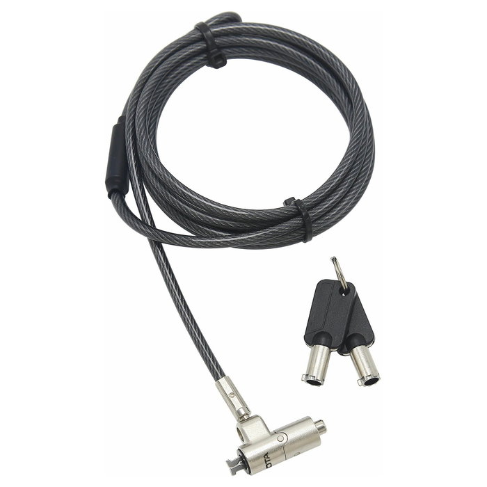 Dicota D31886 Cable de Seguridad Nano Lock Ultra Slim con Llave Kensington de 2 m, Ranura 2.5x6 mm, Negro/Plata, para Portátil Dicota D31886 Cable de Seguridad Nano Lock Ultra Slim con Llave Kensington de 2 m, Ranura 2.5x6 mm, Negro/Plata, para Portátil