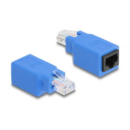 DeLOCK Adaptador RJ45 Rollover 64803 Macho a Hembra Azul