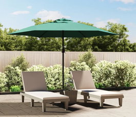 Sombrilla Hexagonal de Bambú Verde 3 m con Manivela