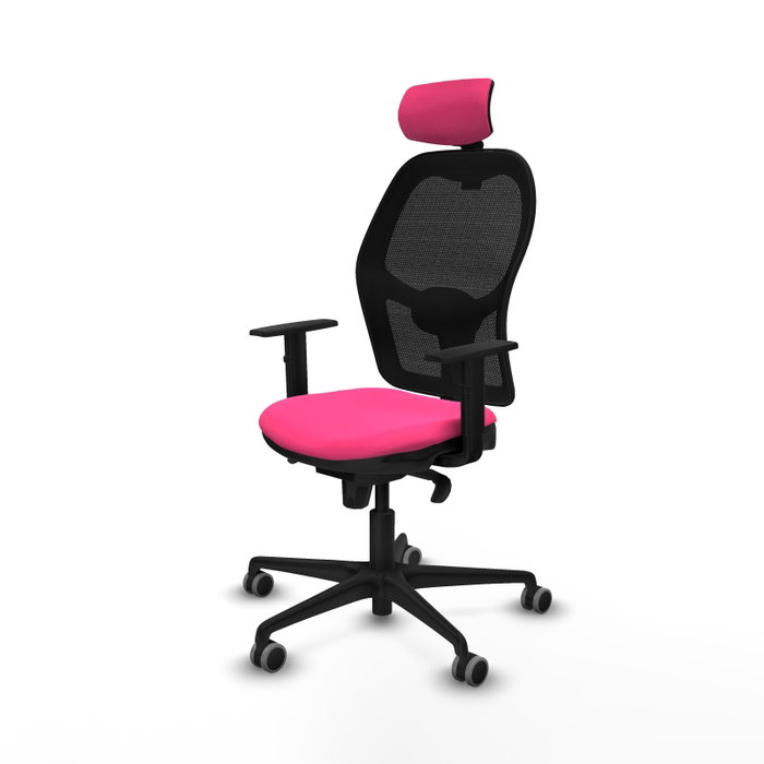 PIQUERAS Y CRESPO Silla de oficina Jorquera Rosa y Negra