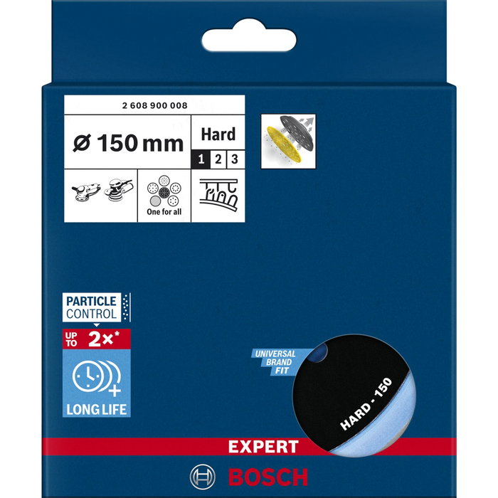 Bosch EXPERT Multihole Backing Pad 150mm Hard M8+5/16
