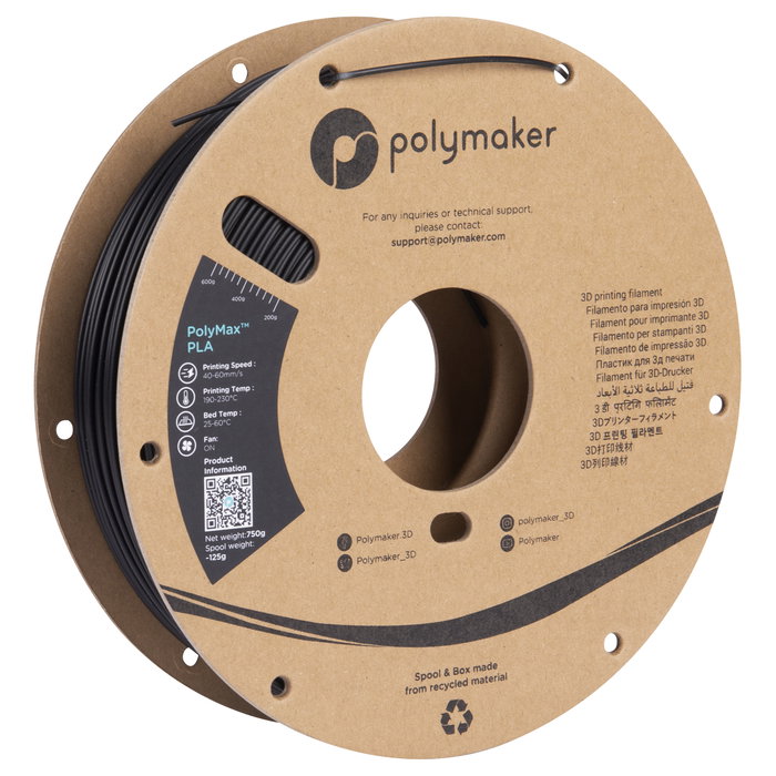 Polmask TOUGH PLA 1,75mm Negro 0,75kg Polmask TOUGH PLA 1,75mm Negro 0,75kg