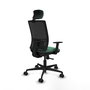 PIQUERAS Y CRESPO Silla de oficina Yunquera con mecanismo Sincro, Verde esmeralda y Negro