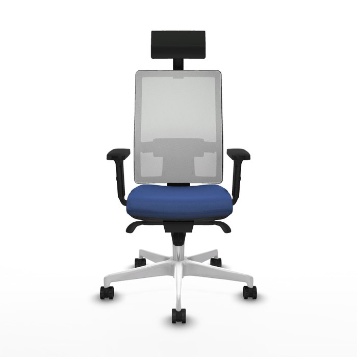PIQUERAS Y CRESPO Silla de oficina Horna con Mecanismo Sincro, Azul Marino y Blanco