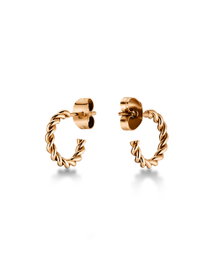 Rosefield Pendientes TOC Hoop twisted Rose Gold Dorado