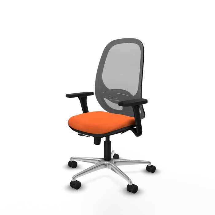 PIQUERAS Y CRESPO Silla de oficina Cilanco Naranja y Gris con Brazos 3D PIQUERAS Y CRESPO Silla de oficina Cilanco Naranja y Gris con Brazos 3D