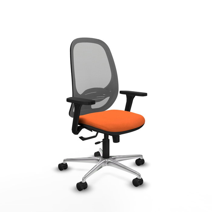 PIQUERAS Y CRESPO Silla de oficina Cilanco Naranja y Gris con Brazos 3D PIQUERAS Y CRESPO Silla de oficina Cilanco Naranja y Gris con Brazos 3D