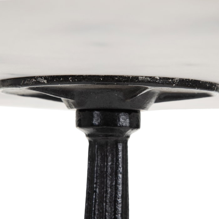 Mesa Auxiliar Blanco-Negro Metal-Mármol 70 X 70 X 71 cm Mesa Auxiliar Blanco-Negro Metal-Mármol 70 X 70 X 71 cm