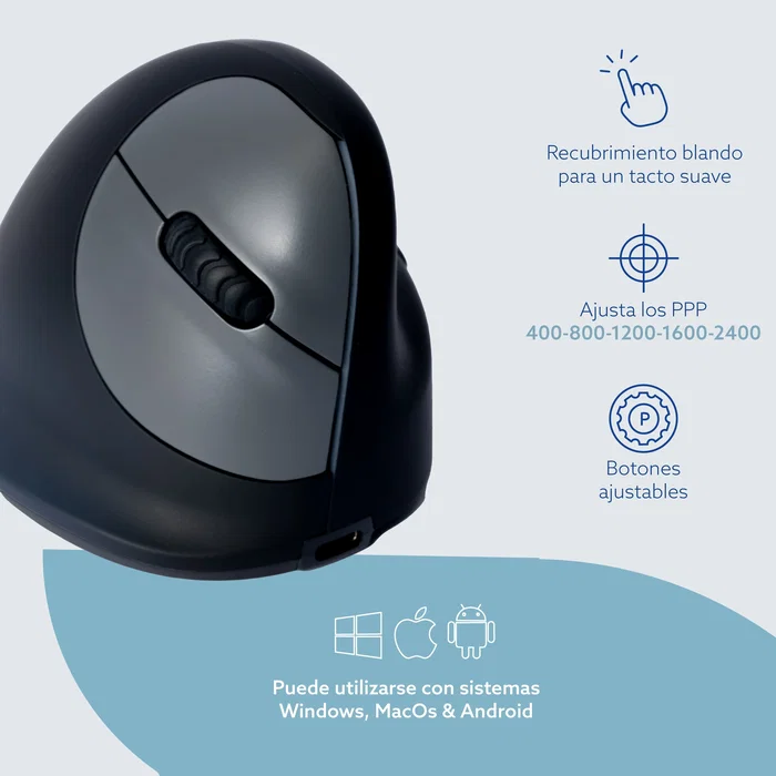 R-Go Tools R-Go HE Mouse Ergonómico Vertical Grande Negro R-Go Tools R-Go HE Mouse Ergonómico Vertical Grande Negro