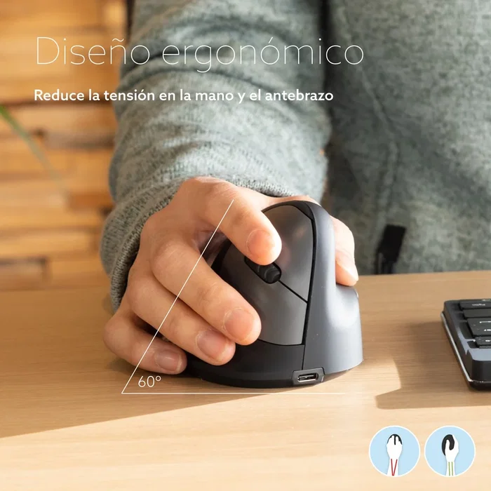 R-Go Tools R-Go HE Mouse Ergonómico Vertical Grande Negro R-Go Tools R-Go HE Mouse Ergonómico Vertical Grande Negro