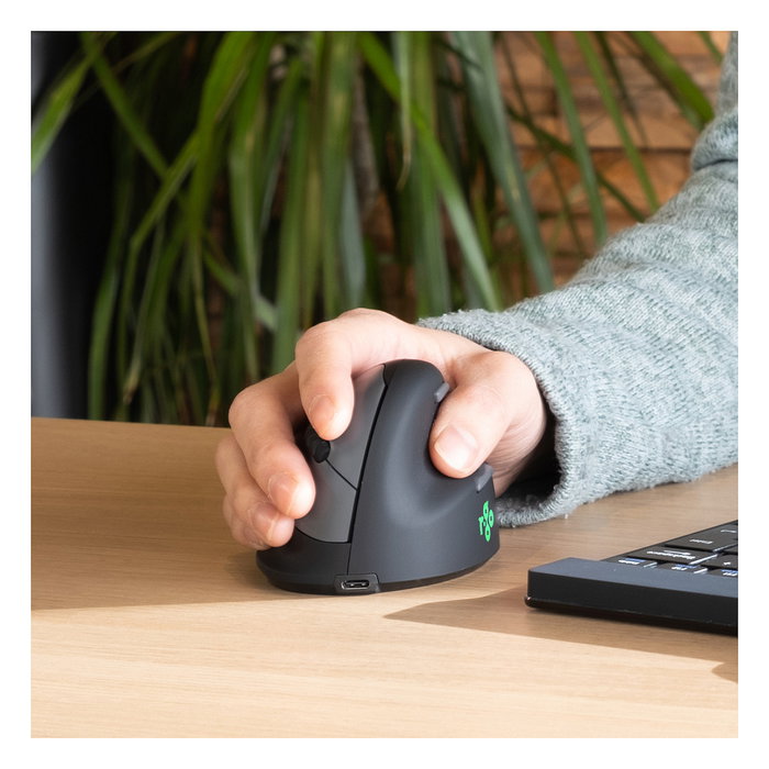 R-Go HE Ergonomic Mouse - Ratón Ergonómico Vertical Inalámbrico Bluetooth, Tamaño L, Diestro, 5 Botones, Negro