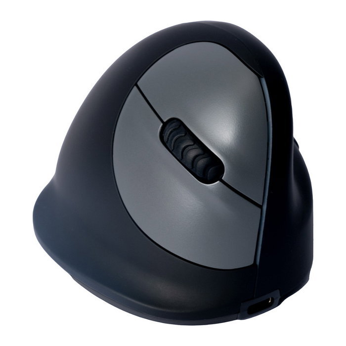R-GO Ratón Ergonómico Inalámbrico HE Break Grande para Diestros, 2400 DPI, 5 Botones, Vertical, Bluetooth 5.0, Negro - R-Go Tools