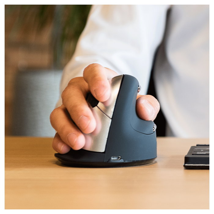 R-go tools RGOHELAWL Ratón Ergonómico Vertical para Diestros, Negro