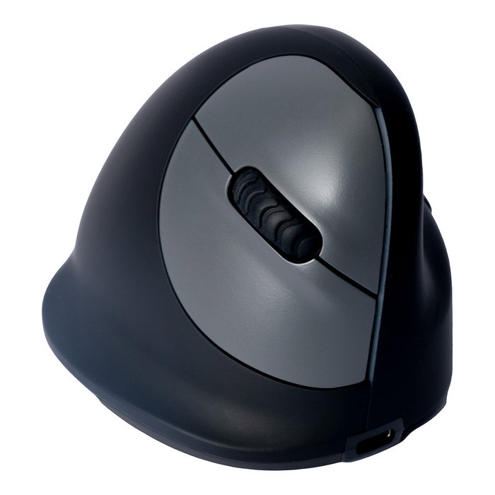 R-Go HE Ergonomic Mouse - Ratón Ergonómico Vertical Inalámbrico Bluetooth, Tamaño L, Diestro, 5 Botones, Negro