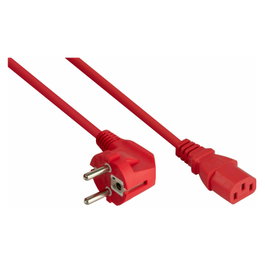 Kabelmeister Cable de alimentación toma de tierra 90° a C13 rojo 1,8 m
