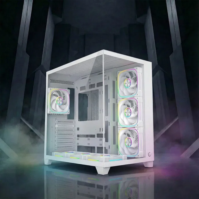 Rampage SEALITE Caja PC con vidrio templado 7 ventiladores ARGB PWM Blanca