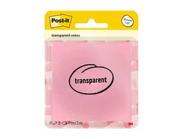 Post-it Bloc de Notas Adhesivas Transparentes Quita y Pon, 73x73 mm, Color Salmón, 36 Hojas, Certificado PEFC