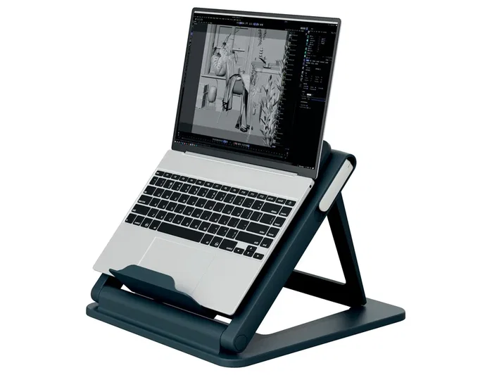 Leitz Soporte Ergo 2 en 1 para Portátil hasta 17 Pulgadas, Gris Oscuro