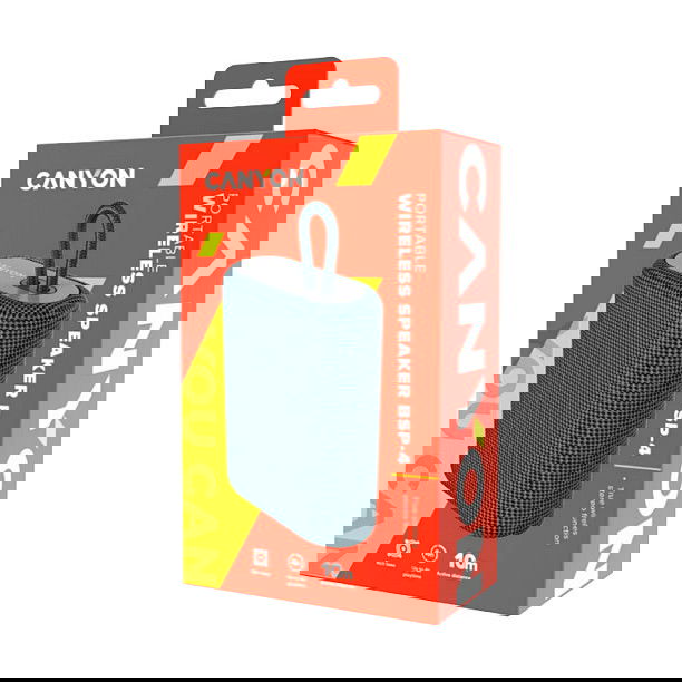 Canyon BSP-4 Altavoz Bluetooth Portátil, Lector TF, USB-C, 5W, Radio FM, Batería 1200 mAh, Color Gris Grafito Canyon BSP-4 Altavoz Bluetooth Portátil, Lector TF, USB-C, 5W, Radio FM, Batería 1200 mAh, Color Gris Grafito