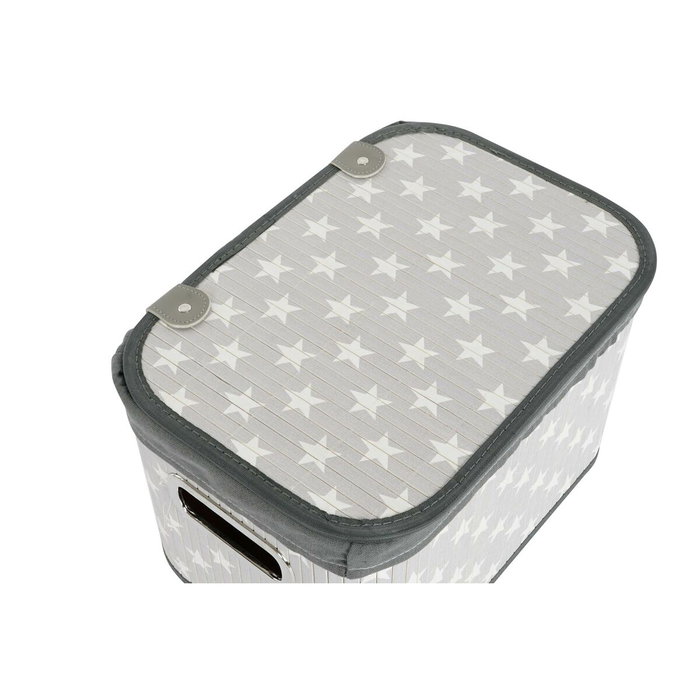 DKD Home Decor Set de 6 Cestas con Diseño de Estrellas, Gris y Blanco