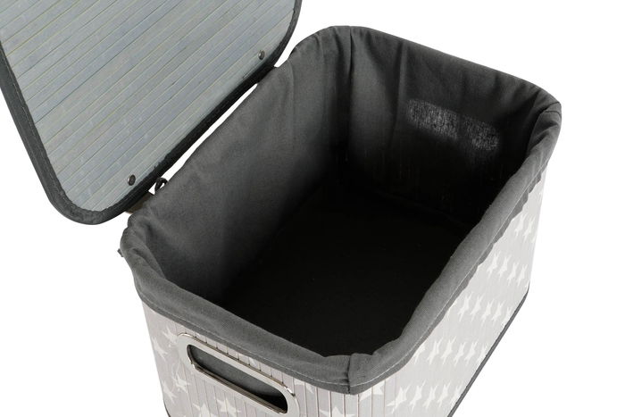 DKD Home Decor Cesta Tradicional Gris Blanco Set de 6 Piezas Bambú Poliéster Algodón MDF 51 x 35 x 33 cm DKD Home Decor Cesta Tradicional Gris Blanco Set de 6 Piezas Bambú Poliéster Algodón MDF 51 x 35 x 33 cm