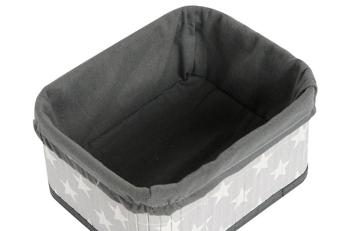 DKD Home Decor Cesta Tradicional Gris Blanco Set de 6 Piezas Bambú Poliéster Algodón MDF 51 x 35 x 33 cm DKD Home Decor Cesta Tradicional Gris Blanco Set de 6 Piezas Bambú Poliéster Algodón MDF 51 x 35 x 33 cm