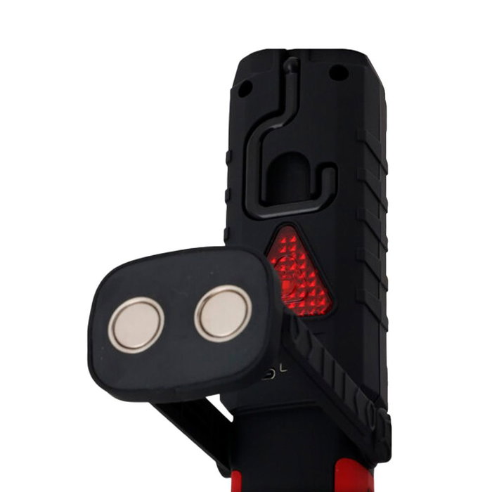 Fx Tools Linterna de Trabajo Recargable LED COB 150 Lumen con Powerbank, Gancho, Clip e Imán, Negra, 50x35x215 mm