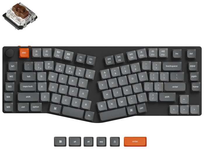 Keychron K15M Teclado Gaming Mecánico Gateron Low Profile MX Brown 2.0 Inalámbrico Gris y Negro