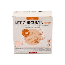 INTERSA Articurcumin Forte 30 Sobres - Cúrcuma para Articulaciones, Huesos y Cartílagos con Vitamina C y Manganeso