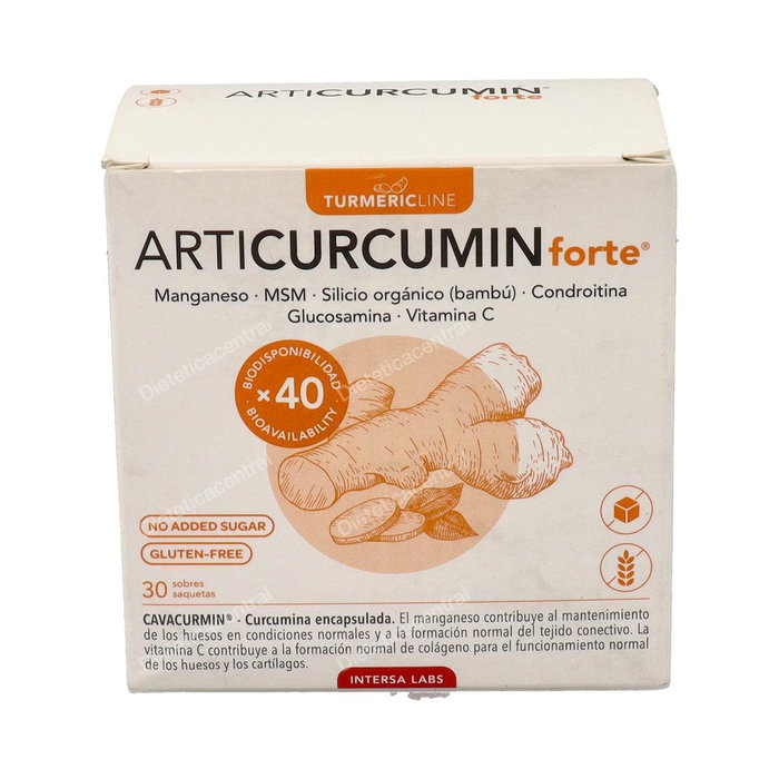 INTERSA Articurcumin Forte 30Sbrs - Complejo para Articulaciones con Cúrcuma, Glucosamina, Condroitina, MSM, Vitamina C y Manganeso - 30 Sobres INTERSA Articurcumin Forte 30Sbrs - Complejo para Articulaciones con Cúrcuma, Glucosamina, Condroitina, MSM, Vitamina C y Manganeso - 30 Sobres