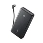 Anker Power Bank 20000mAh 22.5W con cable USB-C integrado, Negro, Batería externa portátil de alta velocidad