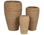 DKD Home Decor Set de 3 Maceteros Balines Seagrass y Metal Natural