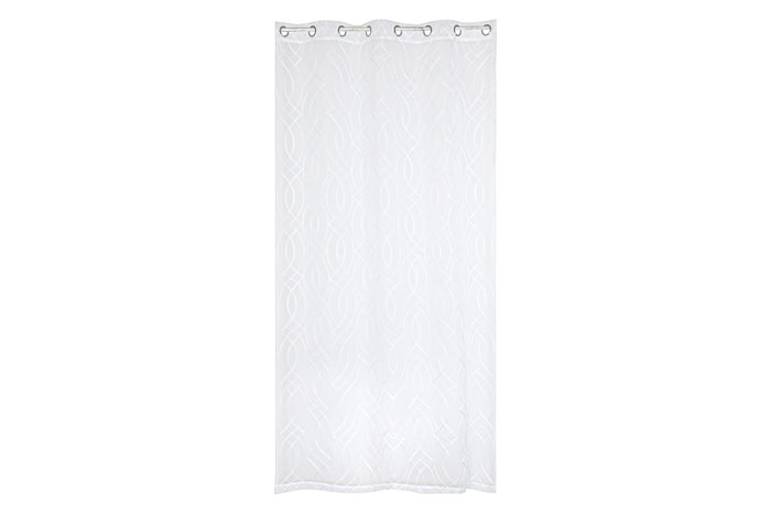DKD Home Decor White23 Cortina 260 x 140 cm Blanco Poliéster Bordada Anillas DKD Home Decor White23 Cortina 260 x 140 cm Blanco Poliéster Bordada Anillas