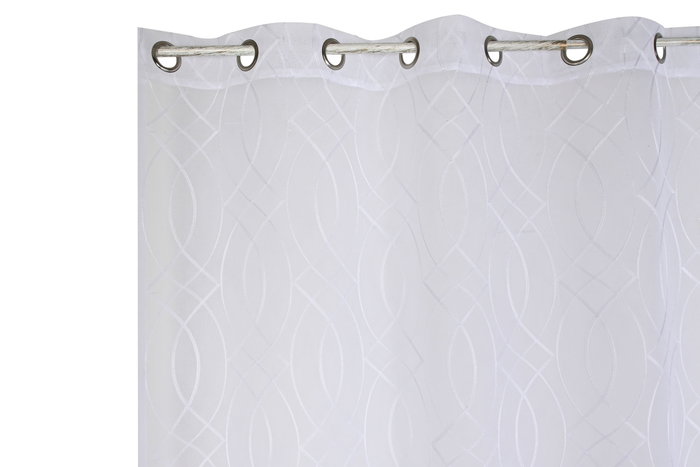DKD Home Decor White23 Cortina 260 x 140 cm Blanco Poliéster Bordada Anillas DKD Home Decor White23 Cortina 260 x 140 cm Blanco Poliéster Bordada Anillas