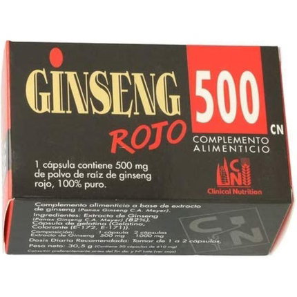 CN CLINICAL NUTRITION Ginseng Rojo 500 mg, 60 cápsulas CN CLINICAL NUTRITION Ginseng Rojo 500 mg, 60 cápsulas
