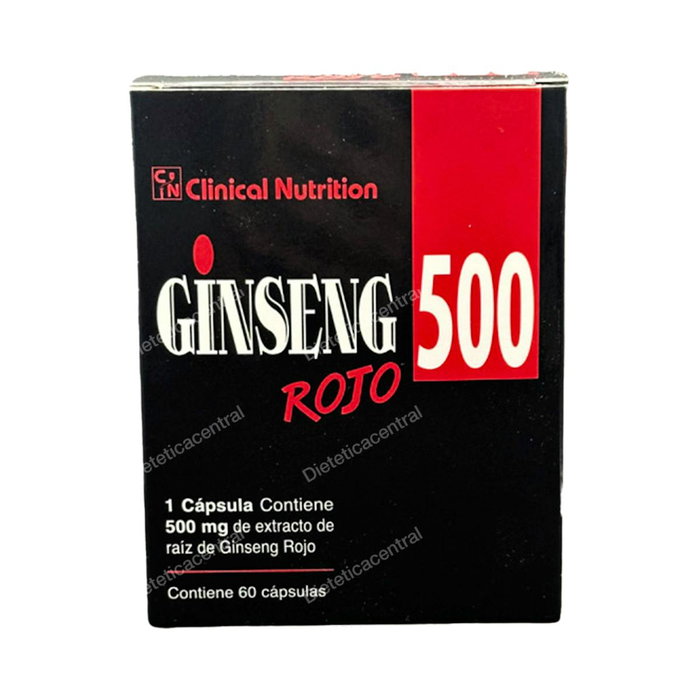 CN Clinical Nutrition Nut Mes Ginseng Cun 500 Mg 60 Cap Suplemento Alimenticio de Ginseng Rojo en Cápsulas, 60 Unidades